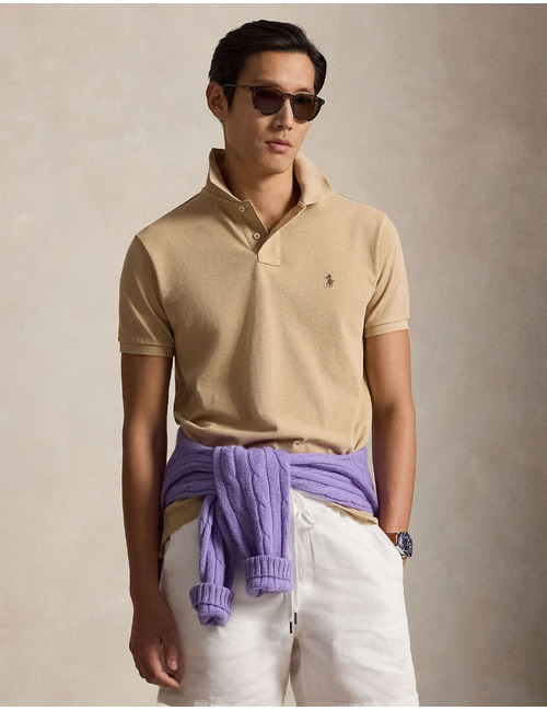 Iconische mesh polo met korte mouwen
