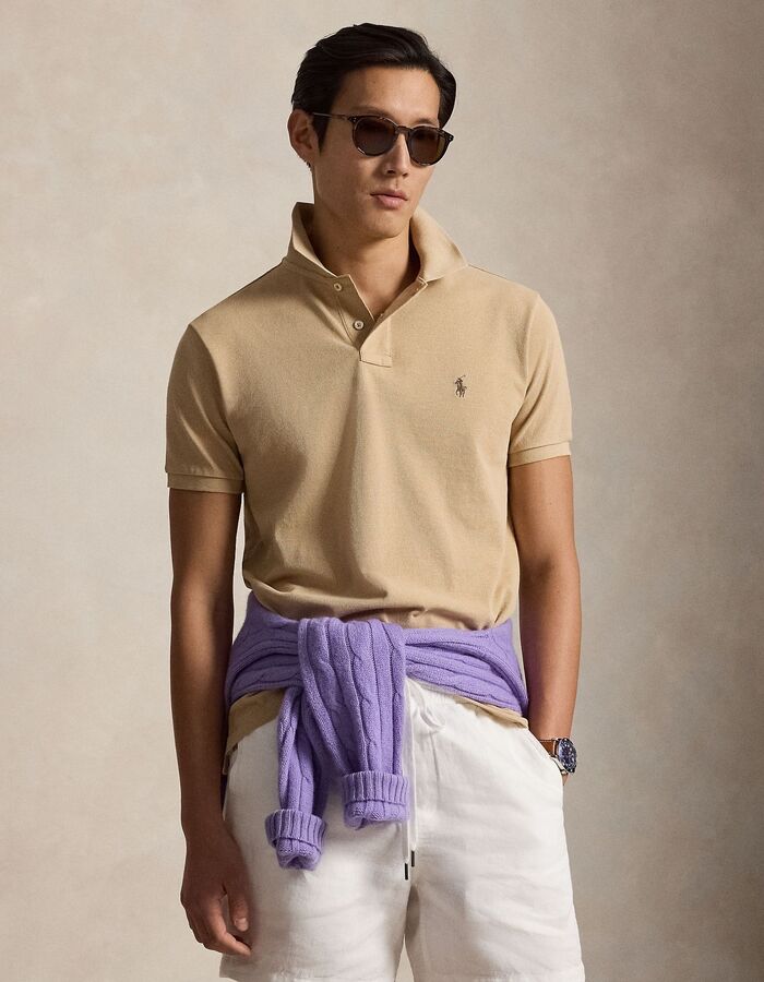 Iconische mesh polo met korte mouwen