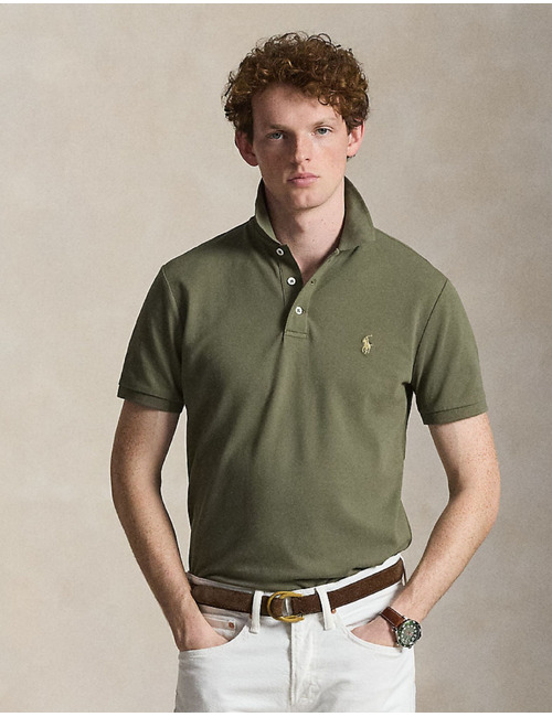 Stretch mesh polo met korte mouwen