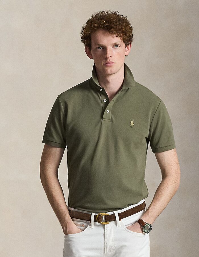 Stretch mesh polo met korte mouwen