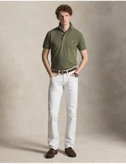Stretch mesh polo met korte mouwen
