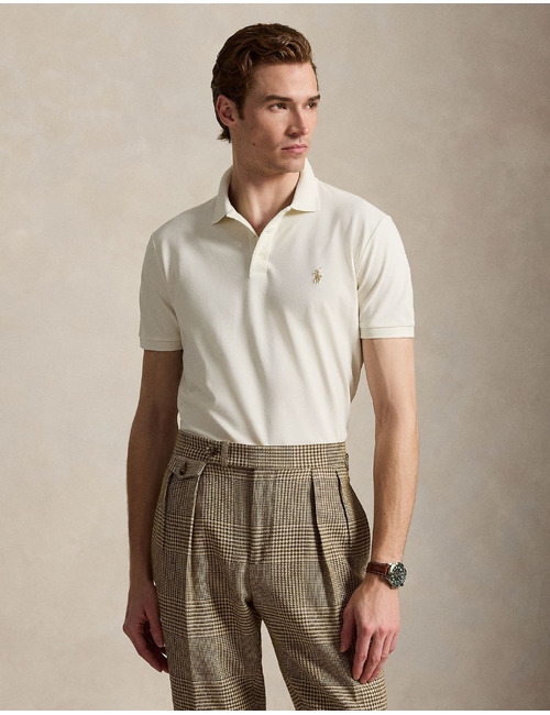 Stretch mesh polo met korte mouwen