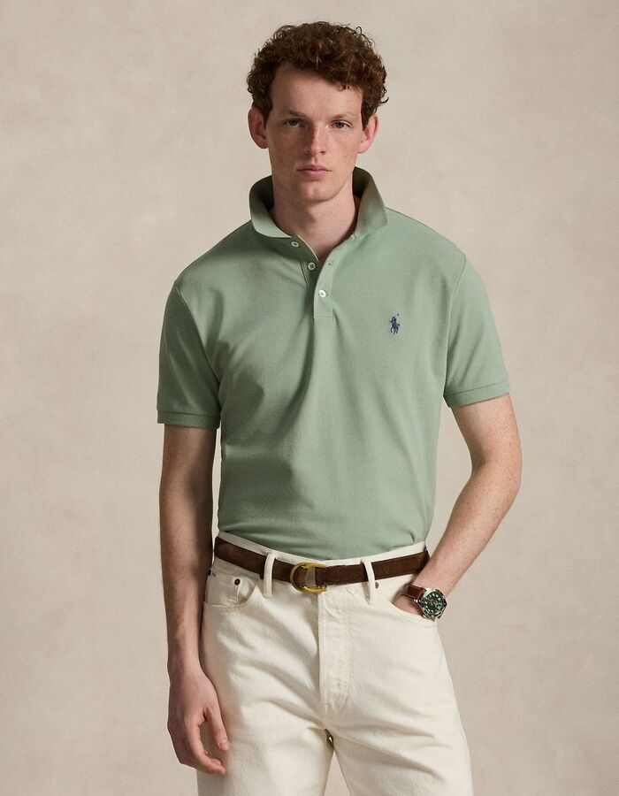 Stretch mesh polo met korte mouwen