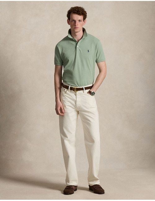 Stretch mesh polo met korte mouwen