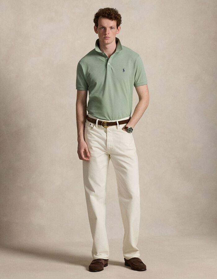 Stretch mesh polo met korte mouwen
