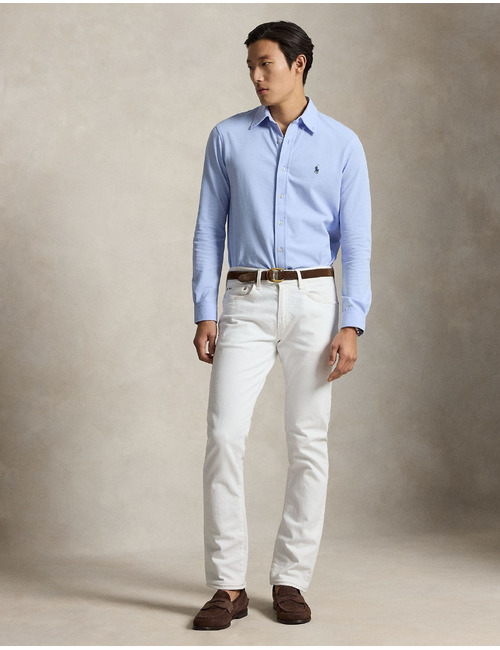 Lichtgewicht mesh hemd met button-down kraag