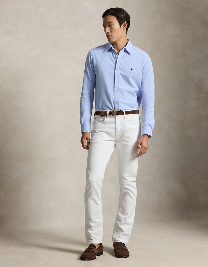 Lichtgewicht mesh hemd met button-down kraag