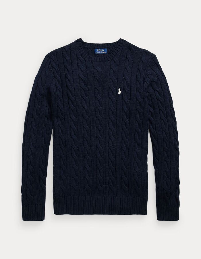 Kabelgebreide katoenen sweater