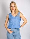 NEELA - Mouwloze top met rafelafwerking