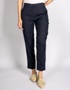 Krystal - Navy broek met elegante linnen look