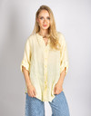 MOE - Linnen blouse met kantdetail