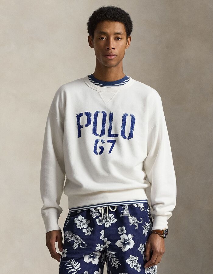 Witte vintage fit sweatshirt met grafische print