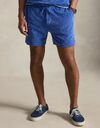 Blauwe terry short met trekkoord en 6 inch lengte