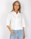 KELSO - Witte cropped bloes met korte mouwen