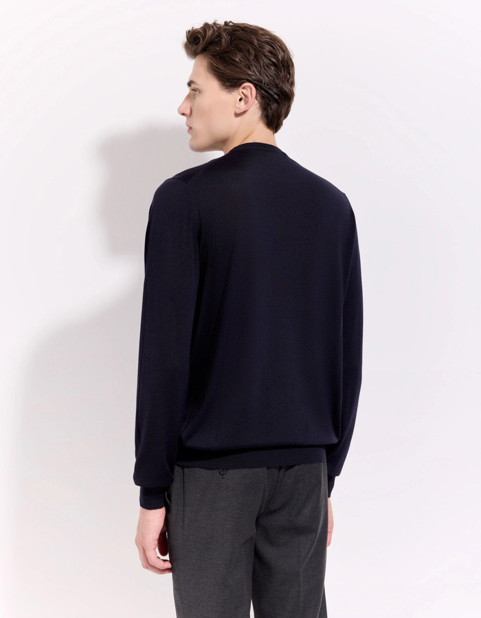 The Royal Merino Sweater Superfine 120’s Dark Blue