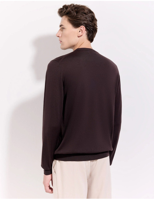 The Royal Merino Sweater Superfine 120’s Dark Brown