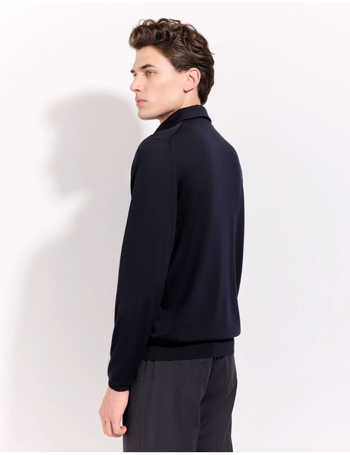 The Royal Merino Polo Sweater Superfine 120’s Dark Blue