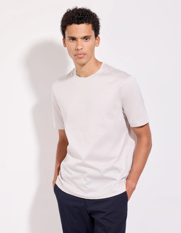 The Supima Jersey T-Shirt Mercerized Super Light Ivory