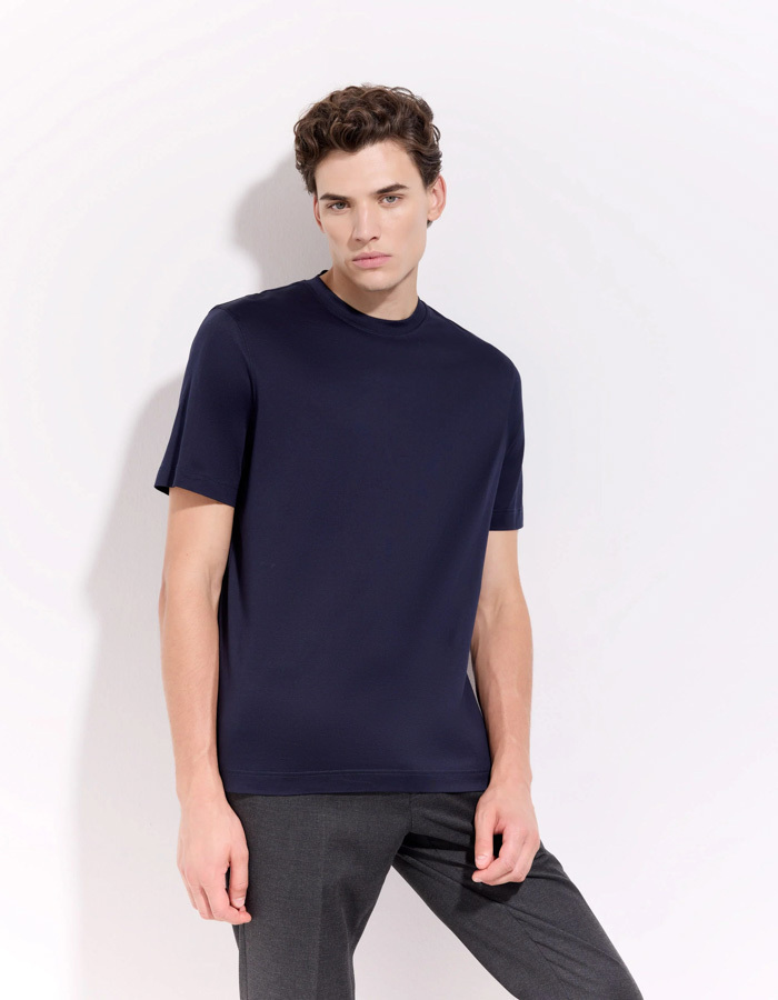 The Supima Jersey T-Shirt Mercerized Super Light Dark Blue