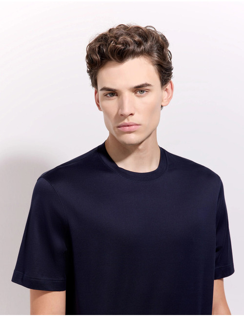 The Supima Jersey T-Shirt Mercerized Super Light Dark Blue