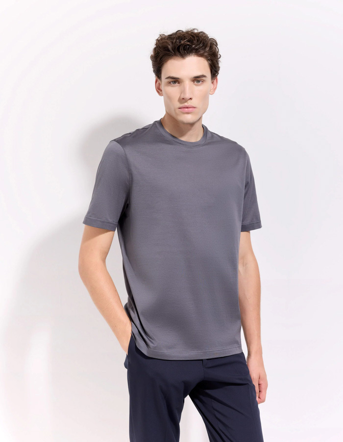 The Supima Jersey T-Shirt Mercerized Super Light Iron Grey
