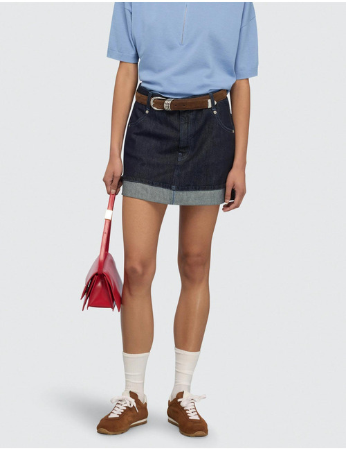 FLORIANE - Denim rok met omslag en casual uitstraling