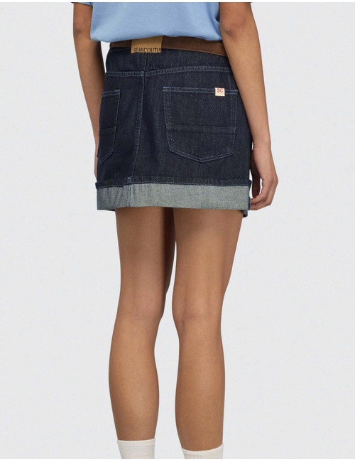 FLORIANE - Denim rok met omslag en casual uitstraling