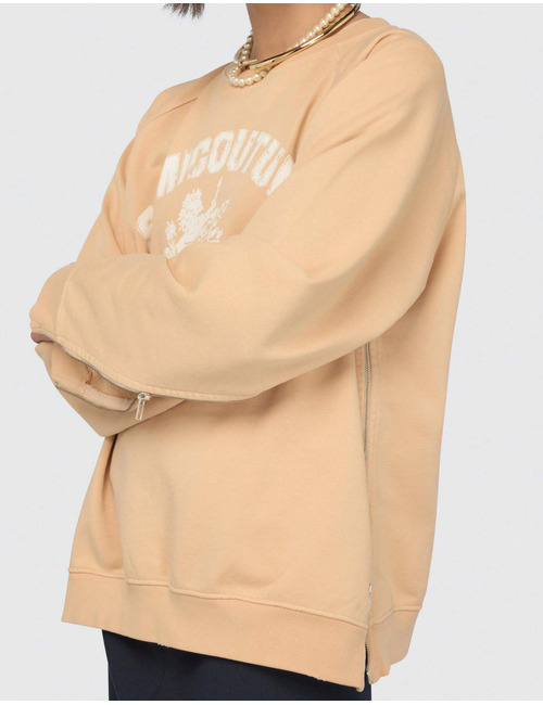 DOROTEA  - Casual sweater met logoprint en ritssluiting details
