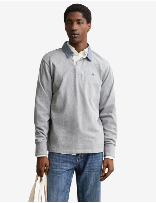 Classic Heavy Rugger met chambray kraag