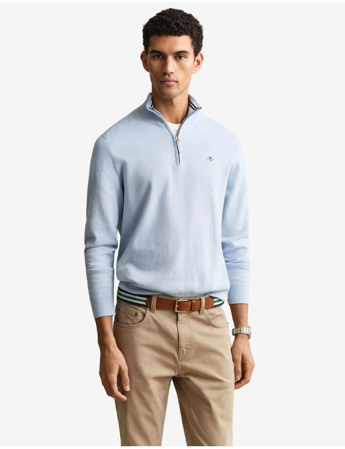 Klassieke katoenen sweater met korte rits
