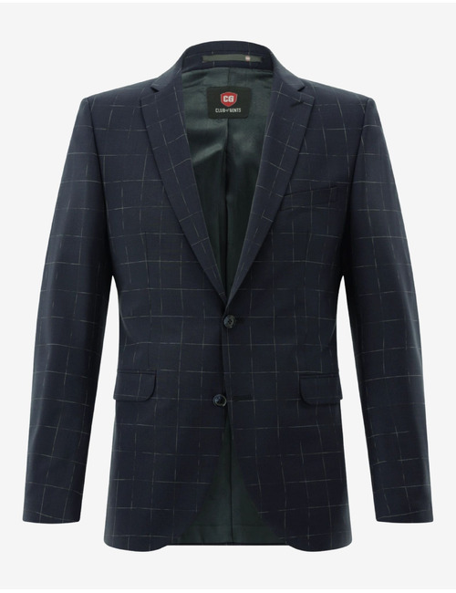 CG Caden-plus SV slim fit geruit kostuumvest met stretch – donkerblauw