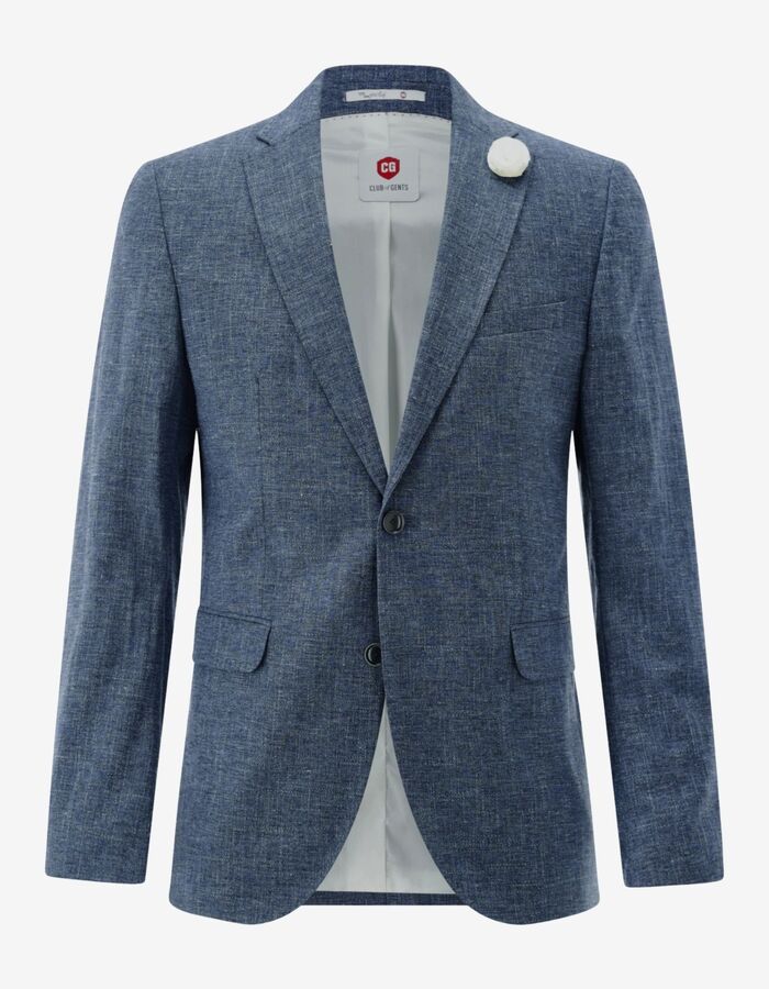 CG Paul slim fit kostuumvest met stretch – blauw