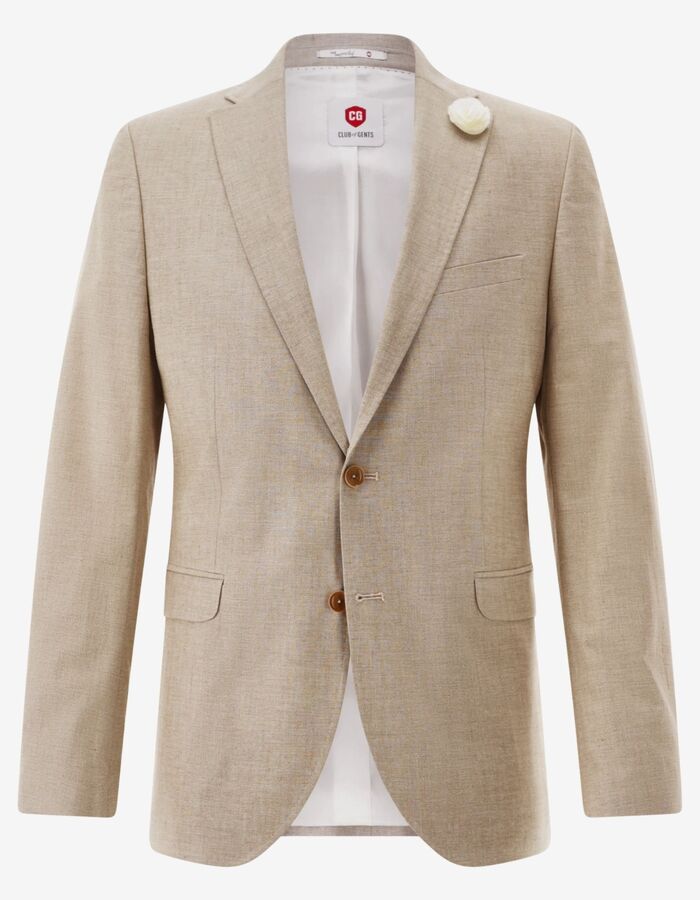 CG Paul slim fit kostuumvest met stretch – beige