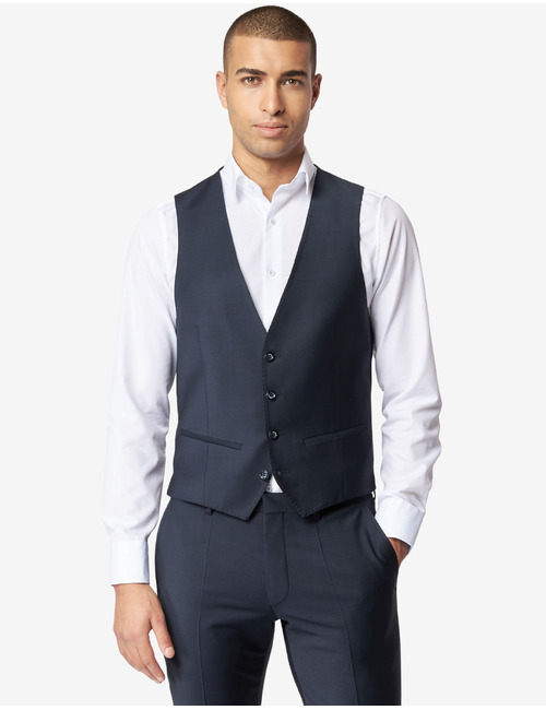 Kostuum Gilet 5038 a401 slim fit wolmix donkerblauw