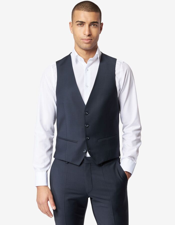 Kostuum Gilet 5038 a401 slim fit wolmix donkerblauw