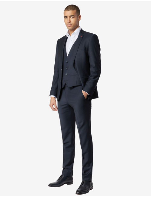 Kostuum Gilet 5038 a401 slim fit wolmix donkerblauw