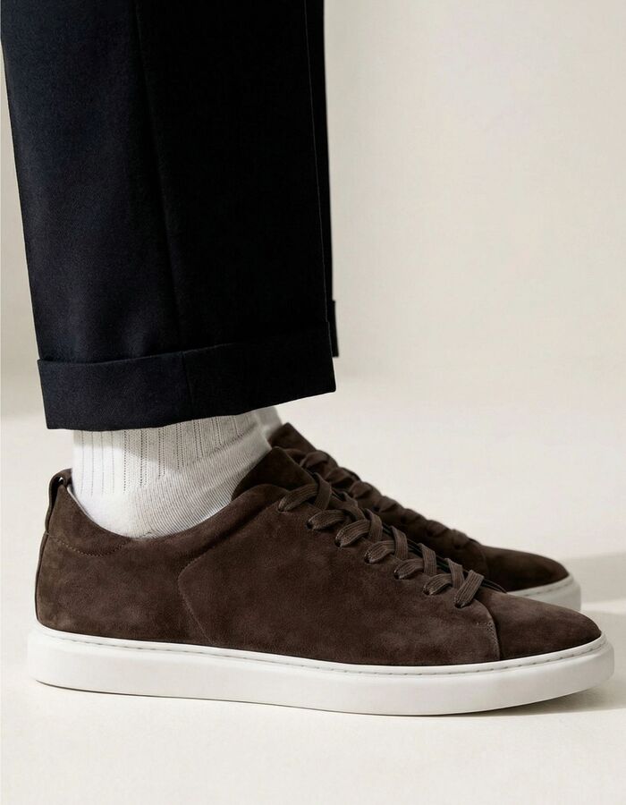 CG Uwin suède sneakers met leren voering – bruin