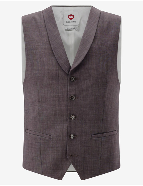 CG Philipp slim fit kostuumgilet met sjaalkraag – bordeaux
