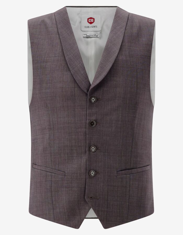 CG Philipp slim fit kostuumgilet met sjaalkraag – bordeaux