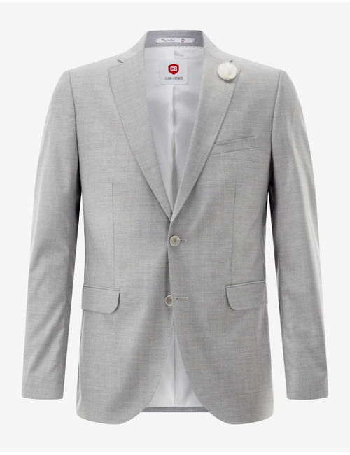 CG Paul slim fit kostuumvest met rubberprints – lichtgrijs