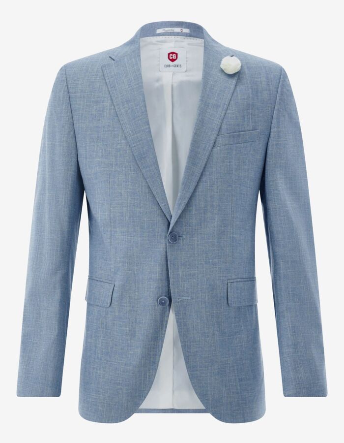 CG Paul slim fit kostuumvest met stretch – lichtblauw
