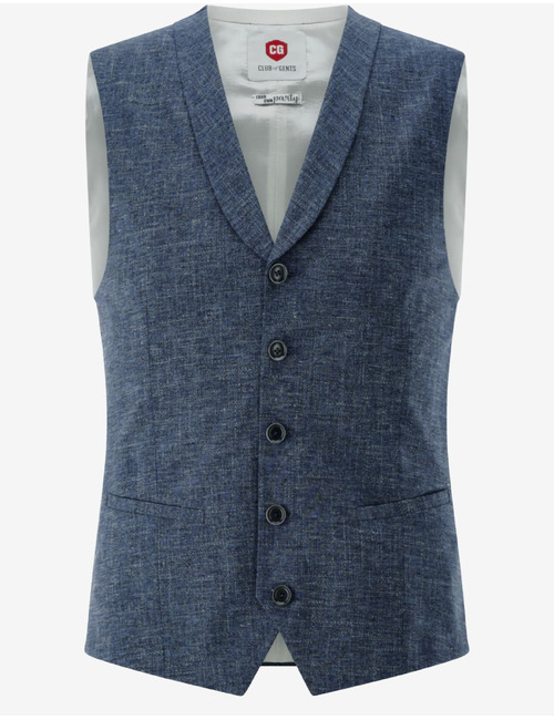 CG Paddy slim fit kostuumgilet met stretch – blauw