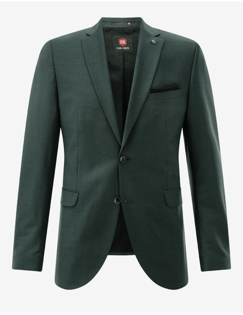 CG Caden slim fit kostuumvest met stretch – donkergroen