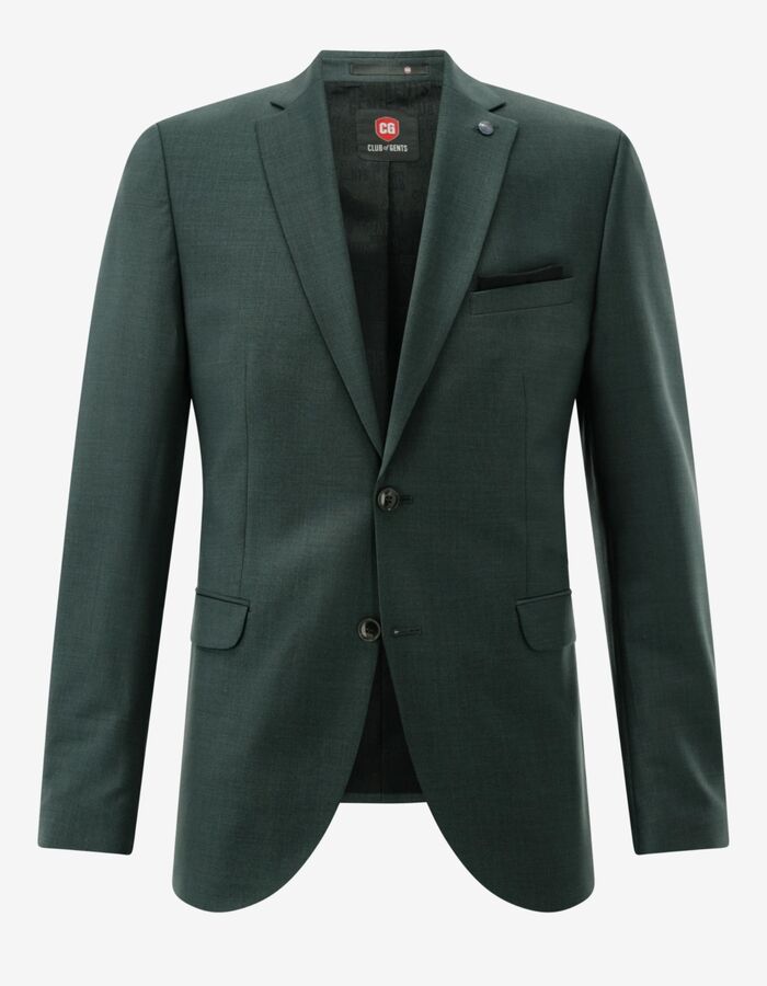 CG Caden slim fit kostuumvest met stretch – donkergroen