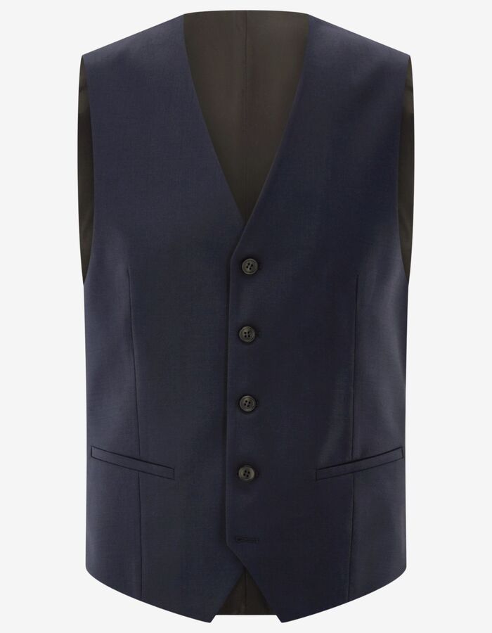 CG Carlton slim fit kostuumgilet met stretch – blauw
