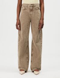 LIABLE - Relaxed fit jeans met beige denimwassing