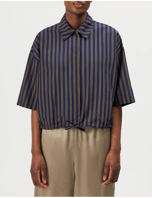 LAINAY - Cropped overhemdblouse in viscosemix