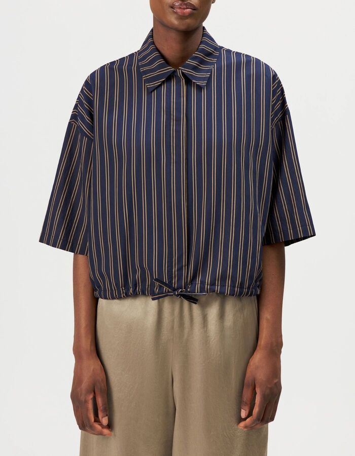LAINAY - Cropped overhemdblouse in viscosemix