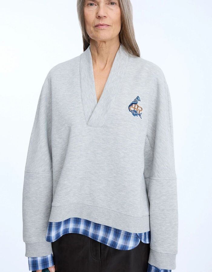 NASH - sweatshirt lichtgrijs