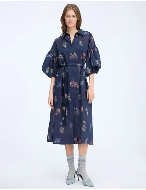 NALMETTO - midi jurk navy